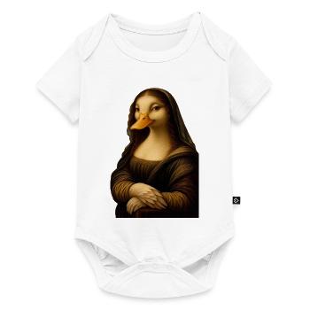Mona Lisa als Ente - Baby Premium Kurzarmbody - Weiß - Vorne
