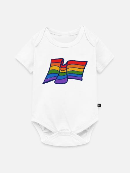Stolz Regenbogenwelle - Baby Premium Kurzarmbody - Weiß