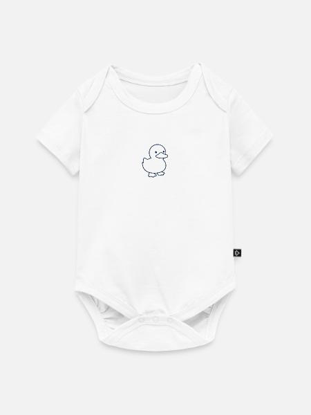 Ente Outline bestickt - Baby Premium Kurzarmbody - Weiß