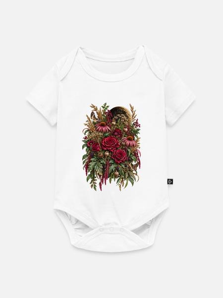 Mondlichtrosen und Wilde Blumen - Baby Premium Kurzarmbody - Weiß