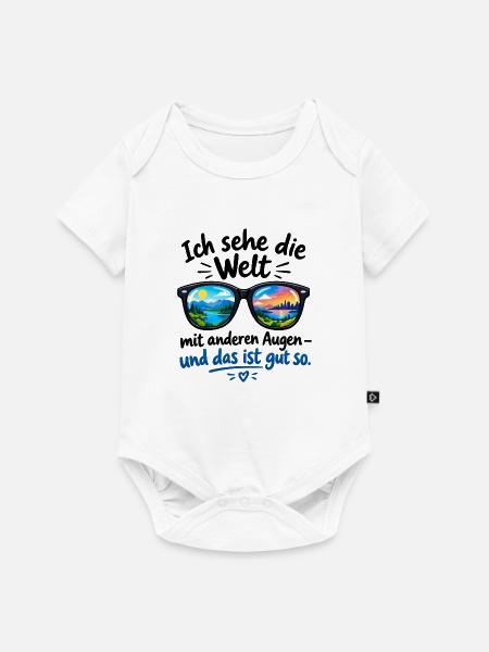 Weltblick in Sonnenbrille - Baby Premium Kurzarmbody - Weiß