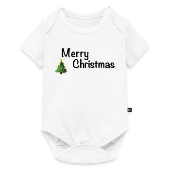 Merry Christmas - Frohe Weihnachten - Baby Premium Kurzarmbody - Weiß - Vorne