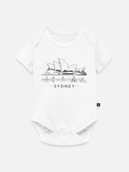 Sydney Opernhaus Linienkunst - Baby Premium Kurzarmbody - Weiß