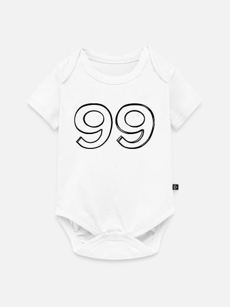 Zahl 99 handgezeichnet - Baby Premium Kurzarmbody - Weiß