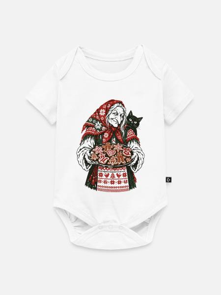 Weihnachts-Baba Yaga Lebkuchen-Design - Baby Premium Kurzarmbody - Weiß