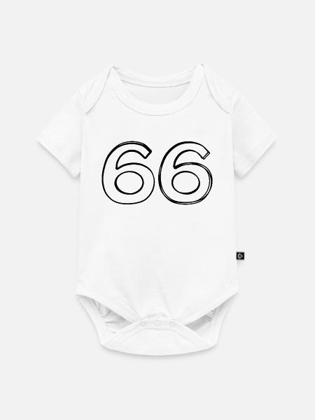 Zahl 66 handgezeichnet - Baby Premium Kurzarmbody - Weiß