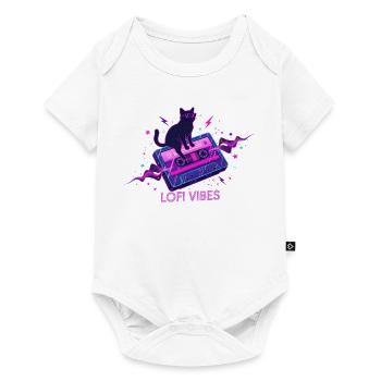 Lofi Vibes Cool Cat Kassette - Baby Premium Kurzarmbody - Weiß - Vorne