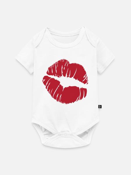 Red Lip Kiss - Baby Premium Kurzarmbody - Weiß