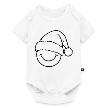 Smile mit Weihnachtsmütze - Baby Premium Kurzarmbody - Weiß - Vorne