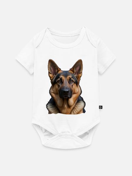 Schäferhund Portrait - Baby Premium Kurzarmbody - Weiß