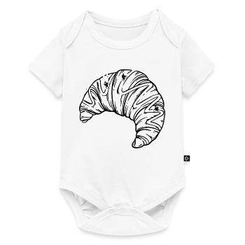 Französische Croissant- und Alpen-Serpentinen-Radfahrerkunst - Baby Premium Kurzarmbody - Weiß - Vorne