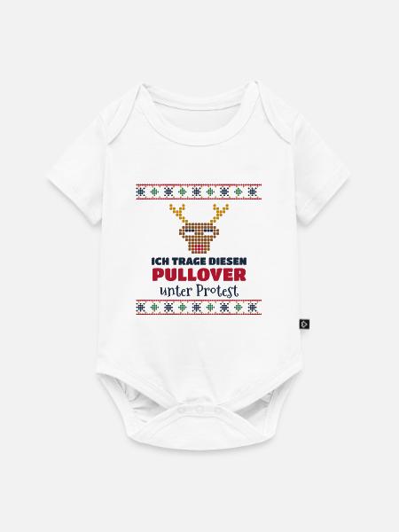 Pullover unter Protest – Ugly Sweater (hell) - Baby Premium Kurzarmbody - Weiß