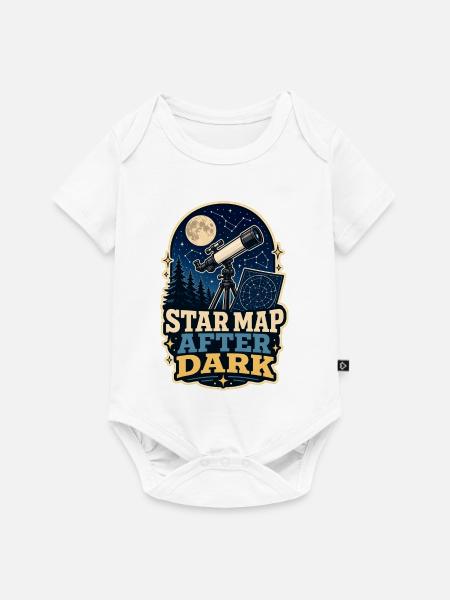 STAR MAP AFTER DARK - Baby Premium Kurzarmbody - Weiß