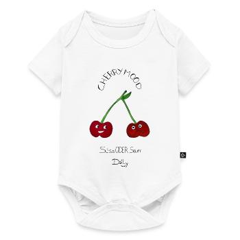 CherryMood – Kirschen, süß oder sauer - Baby Premium Kurzarmbody - Weiß - Vorne