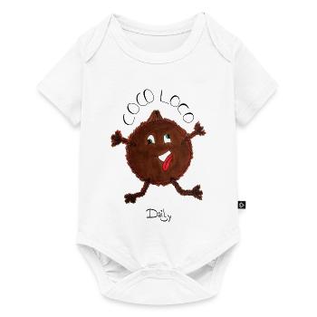 CocoLoco – verrückte Kokosnuss - Baby Premium Kurzarmbody - Weiß - Vorne