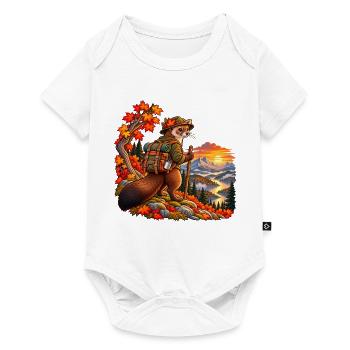 Marder auf Herbstwanderung – Natur und Outdoor - Baby Premium Kurzarmbody - Weiß - Vorne