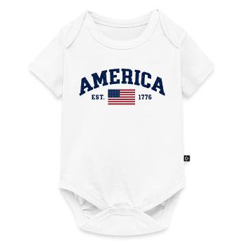 Amerikanische Flagge USA Vereinigte Staaten von Amerika US 4. - Baby Premium Kurzarmbody - Weiß - Vorne