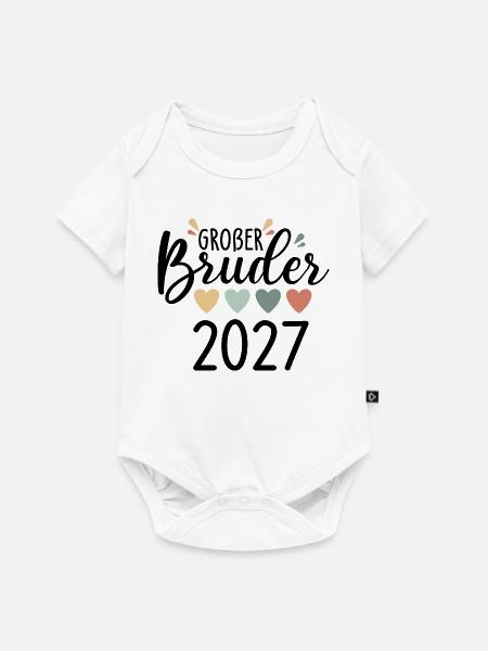 Großer Bruder 2027 Ankündigung - Baby Premium Kurzarmbody - Weiß