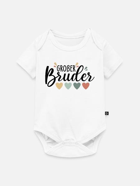 Großer Bruder Herzen Spruch - Baby Premium Kurzarmbody - Weiß