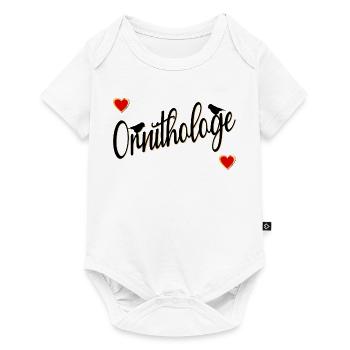 Ornithologe Vogel Herzen - Baby Premium Kurzarmbody - Weiß - Vorne