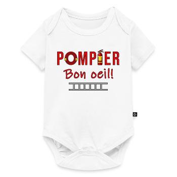 FEUERWEHRMANN GUTES AUGE – FEUERWEHRWACHE-HUMOR - Baby Premium Kurzarmbody - Weiß - Vorne