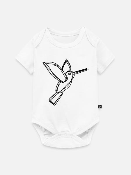 Kolibri handgezeichnet - Baby Premium Kurzarmbody - Weiß