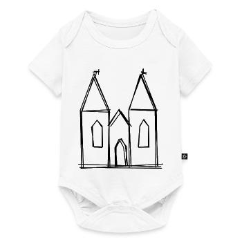 Kölner Dom handgezeichnet - Baby Premium Kurzarmbody - Weiß - Vorne