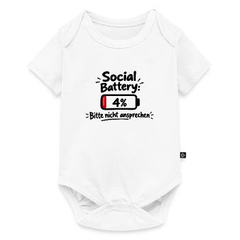 Social Battery 4% - Baby Premium Kurzarmbody - Weiß - Vorne