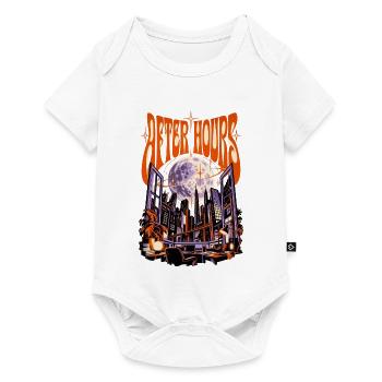 Heldennacht über Skyline - Baby Premium Kurzarmbody - Weiß - Vorne