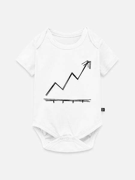 Aktienkurs handgezeichnet - Baby Premium Kurzarmbody - Weiß