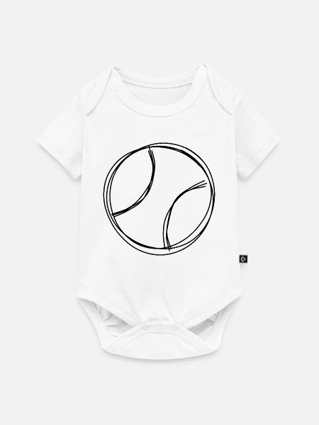 Tennisball handgezeichnet - Baby Premium Kurzarmbody - Weiß