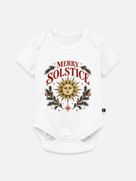 Fröhliche Sonnenwende Wintersonne Volksdesign - Baby Premium Kurzarmbody - Weiß