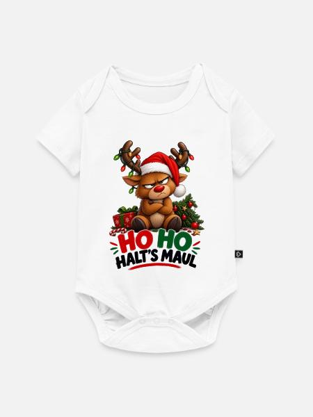 Grimmiges  Rentier - Baby Premium Kurzarmbody - Weiß
