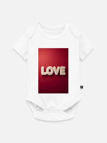 Unscharfe Liebesbriefe auf Rot - Baby Premium Kurzarmbody - Weiß