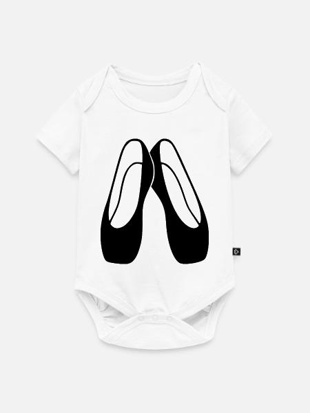 Ballettschuhe schwarz Ballett Tänzerin Geschenk  - Baby Premium Kurzarmbody - Weiß