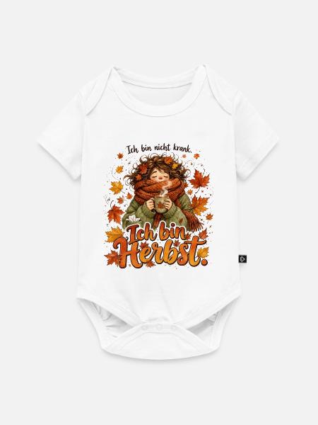 Ich bin Herbst – Kuschelige Herbstkunst - Baby Premium Kurzarmbody - Weiß