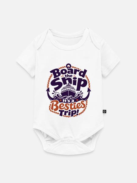 Board the Ship Besties Trip - Baby Premium Kurzarmbody - Weiß