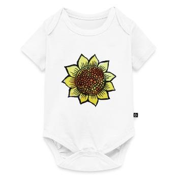 Sonnenblumen-Skizze in sonniger Palette - Baby Premium Kurzarmbody - Weiß - Vorne