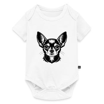 Chihuahua-Hundekopf - Baby Premium Kurzarmbody - Weiß - Vorne
