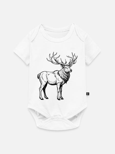 Elchhorn - Baby Premium Kurzarmbody - Weiß