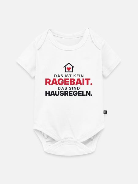 Kein Ragebait – Hausregeln - Baby Premium Kurzarmbody - Weiß