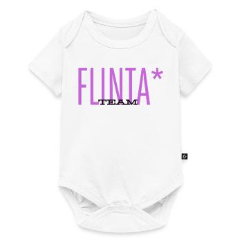 TEAM FLINTA LILA SCHRIFT FEMINISMUS QUEER  - Baby Premium Kurzarmbody - Weiß - Vorne