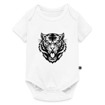 Wütender Tiger knurrt - Baby Premium Kurzarmbody - Weiß - Vorne