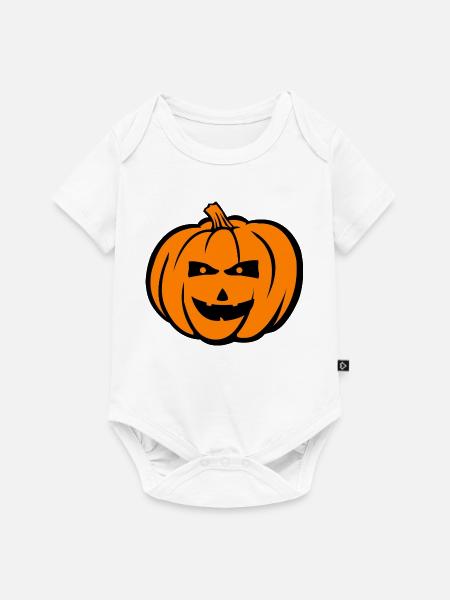 Kürbis Face Comic - Baby Premium Kurzarmbody - Weiß