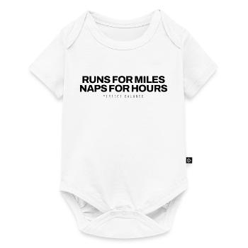 Dalmatiner - Runs For Miles Naps For Hours - Hunde - Baby Premium Kurzarmbody - Weiß - Vorne