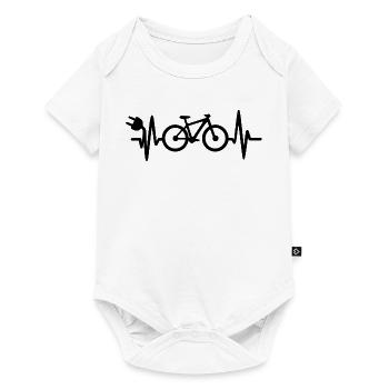  Herzschlag- E-Bike Radfahrer E-MTB Mountainbike - Baby Premium Kurzarmbody - Weiß - Vorne