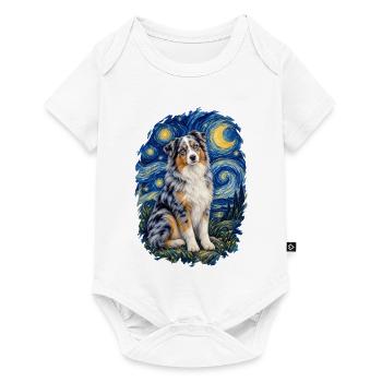 Australian Shepherd Sternennacht – Aussie Lover - Baby Premium Kurzarmbody - Weiß - Vorne