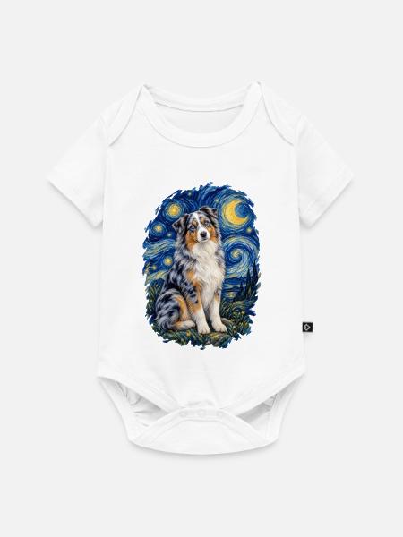 Australian Shepherd Sternennacht – Aussie Lover - Baby Premium Kurzarmbody - Weiß