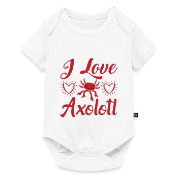 I Love Axolotl Red Heart Charming Graphic - Baby Premium Kurzarmbody - Weiß - Vorne