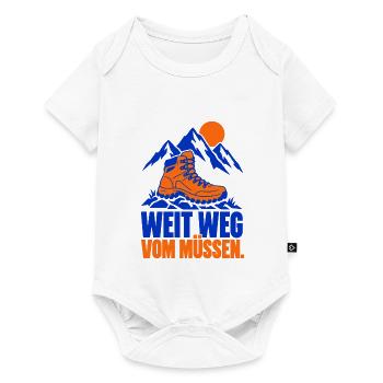 Weit weg vom Müssen. – Wandern - Baby Premium Kurzarmbody - Weiß - Vorne
